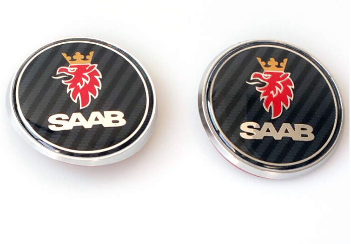 Saab Nevs Black Bonnet Hood Front Badge Emblem 93 95 9-3 9-5 12844161 3Pin SA016