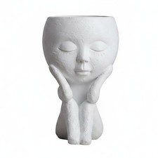 Seated Girl Vase Modern Resin Girl Vase Textured