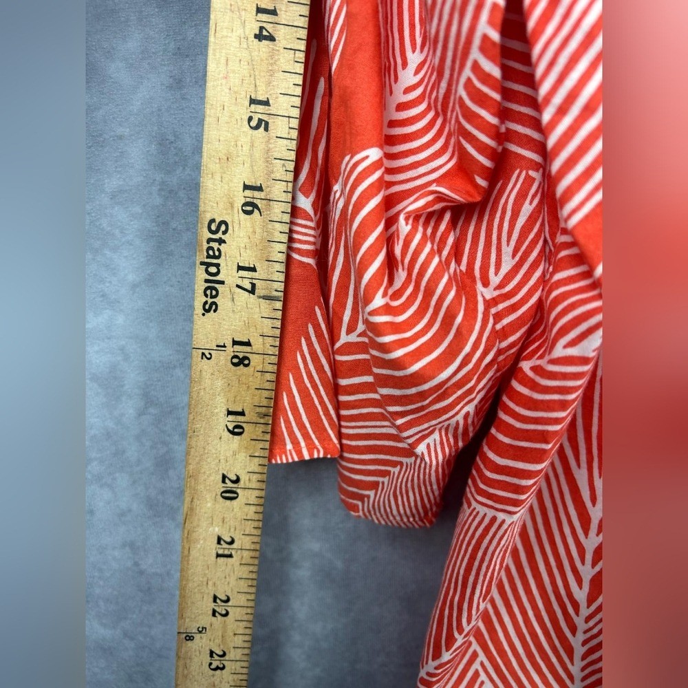 Talbots Gorgeous Orange White Leaf Pattern Shell … - image 10