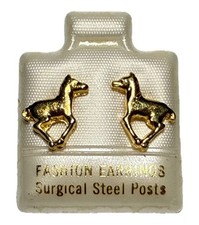 Aretes vintage en forma de caballo tono dorado J18-9