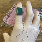 Vintage Sterling Silver & Malachite Men’s Ring 11.5