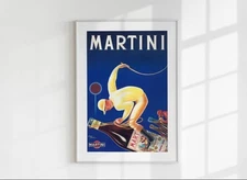 Vintage Martini Poster, Art Deco Wall Art, Retro Liquor Advertisement, Printable