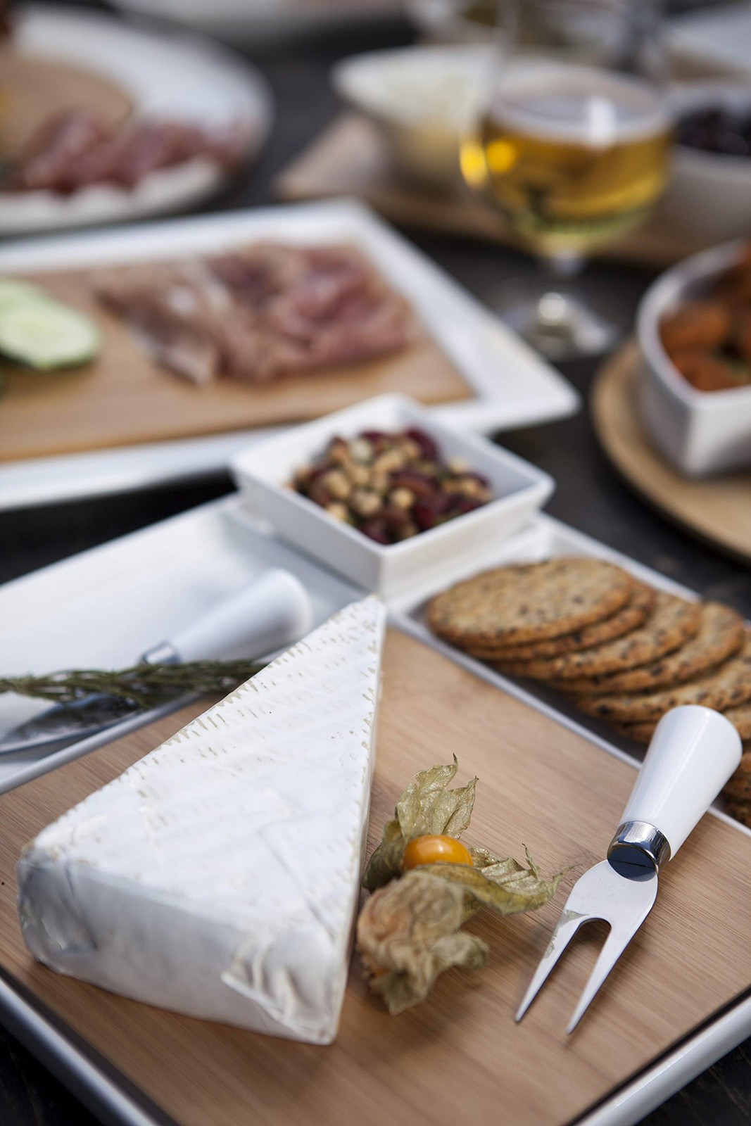 TOSCANA - a brand Peninsula Cutting Board & Serving Tray, Cheese Board, Charc...