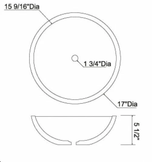 Suneli Light Green Lip Round Stone Lavatory Sink Bathroom Vessel Bowl SV-203-L - Image 4 of 4
