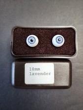 1 PAIR Glasaugen Glass Doll Eyes Lavender SPIRAL Eyes West Germany 10mm LP