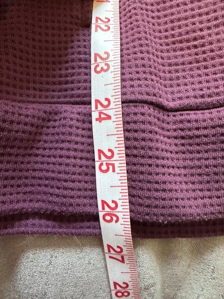 Sudadera para mujer Andrew Marc púrpura ciruela tejido gofre capucha cuello talla 1XL Foto 4 de 4