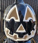 New Halloween-2 Stacked LED Jack-O-Lantern Ceramic Pumpkin BLK/WH 12.5" Tall — photo 7