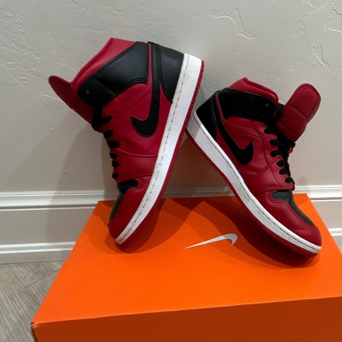 Jordan 1 Mid Black Red for Sale | Authenticity Guaranteed | eBay
