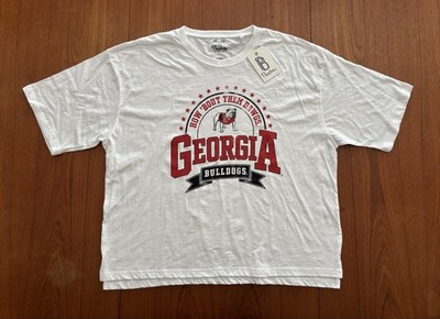 Pressbox Women s Georgia Bulldogs Slub Crewneck Tee Size 2XL White NWT