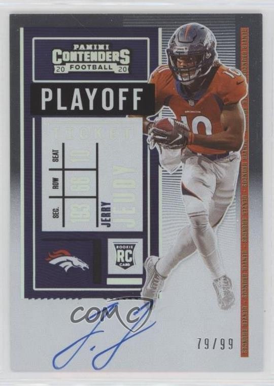 2020 Panini Contenders RPS Playoff Ticket 79/99 Jerry Jeudy Rookie Auto RC yq2