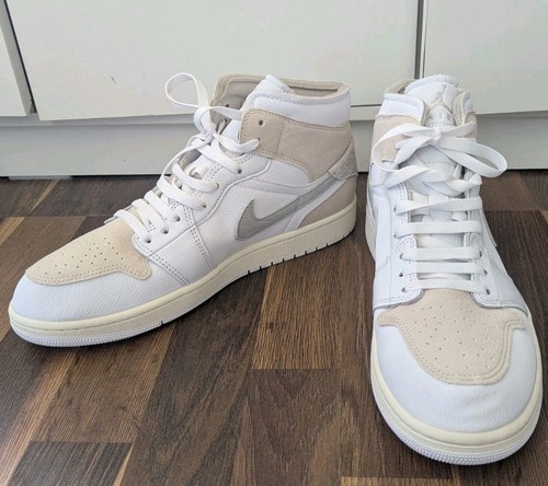 NEW Nike Jordan 1 Mid SE Craft Inside Out White Orewood Trainers UK 11 Leather - 第 2/19 張圖片