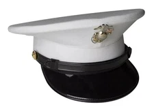 USMC Marine Corps White Dress Cap Enlisted Uniform Hat Military Cover
