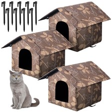 3 Pcs Cat Houses For Outdoor Stray Cats Shelter Weatherproof Outside House Indoo