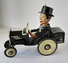 1930s Marx Tin Windup~ Charlie McCarthy Benzene Buggy, Nice Working Condition~