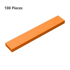 6636 Tile 1 x 6 with Groove Orange Bricks Parts Lot of 100 Parts Pieces NEW
