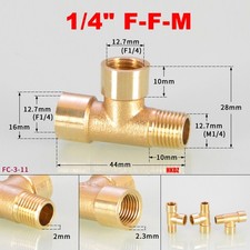 Brass BSP T-Shape Pipe Fittings Equal Male Female Thread Tee Connector Adapters