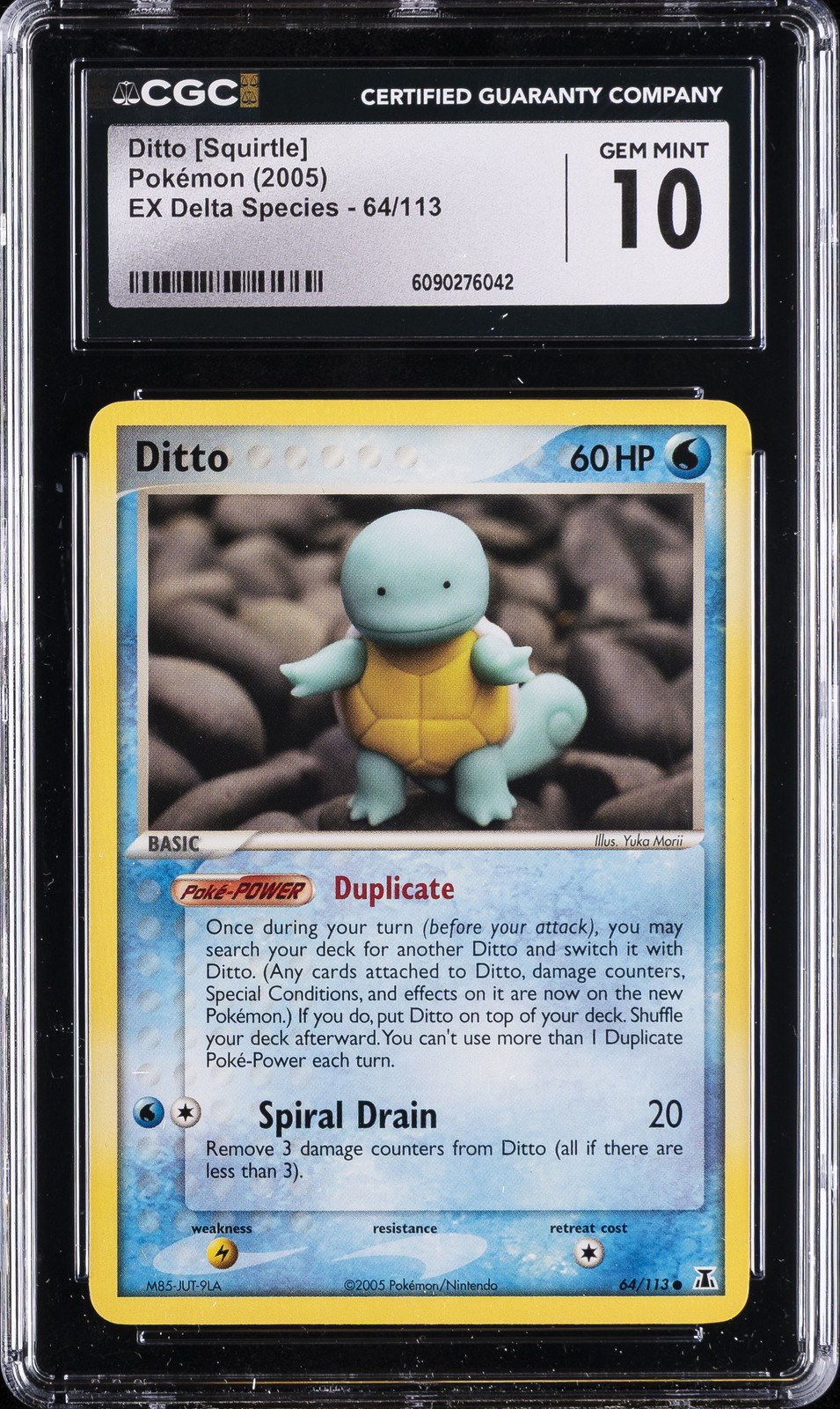 2005 POKEMON EX DELTA SPECIES #64/113 DITTO (SQUIRTLE) CGC 10 GEM MINT