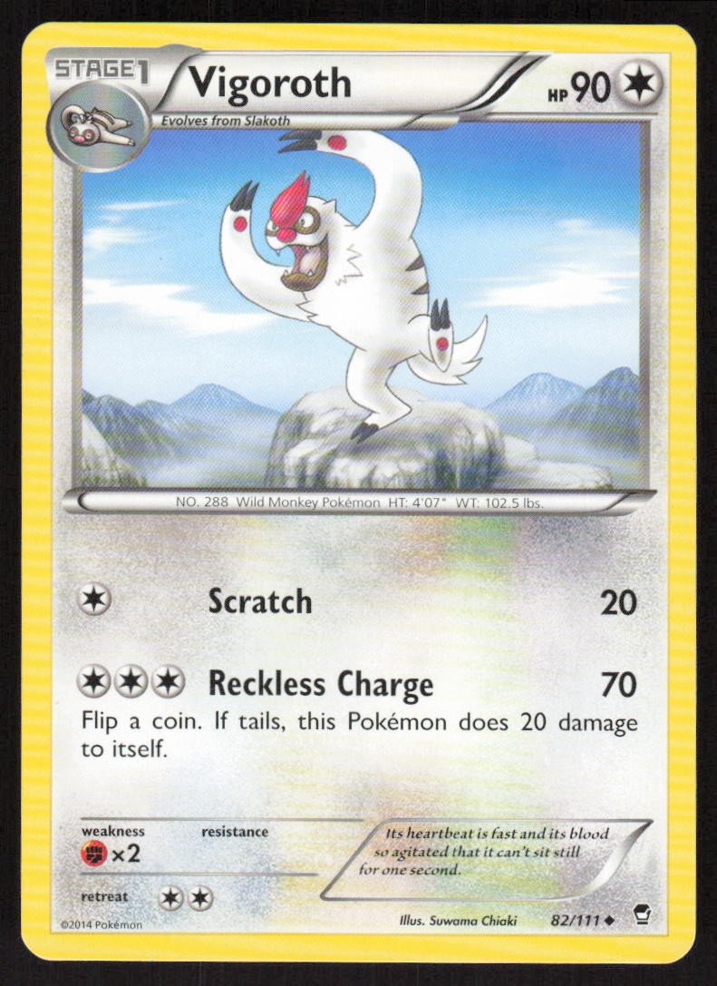 Pokemon Vigoroth Uncommon 82/111 XY - Furious Fists LP
