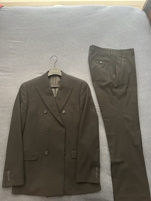 Alfani Mens Double Breasted Black Suit 36R and Pants 32x30