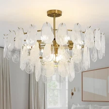 New Modern Crystal Chandelier 70cm Gold Ceiling Light with 3 Layers Living Room