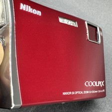 Nikon COOLPIX S60 10.0MP Touchscreen Digital Camera/Red w/New Battery/Charger/SD