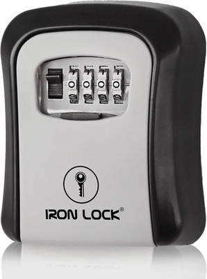   Key Lock Box Wall Mount   Medium Waterproof Heavy-Duty Metal Safe with 4-Digit
