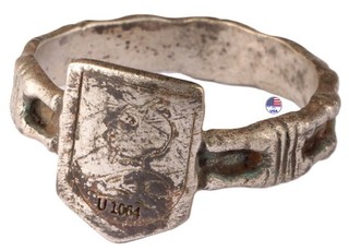 Navy Sea Devil Satan Evil Lucifer Sailor's ring naval submarine U1064 Logo Army