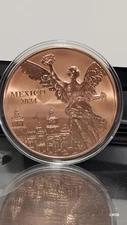 2024 MEXICO LIBERTAD REVERSE-PROOF 5oz Copper Round BU .999 in Capsule Mint 