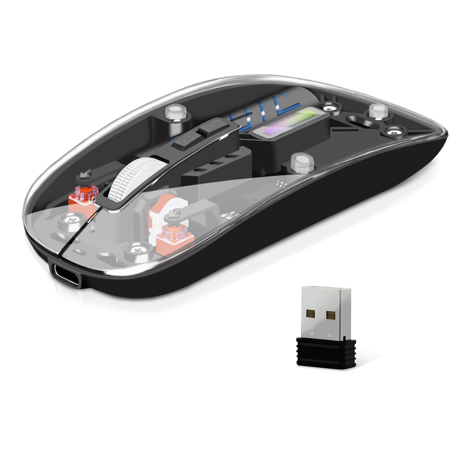 Dual Mode Wireless Mouse with 2.4G and BT5.2 Connectivity for Computers-image