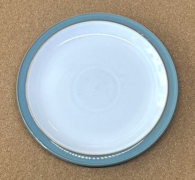 AZURE 1 Salad Plate 8 7/8'' Denby England UK Stoneware Blue Rim White Center