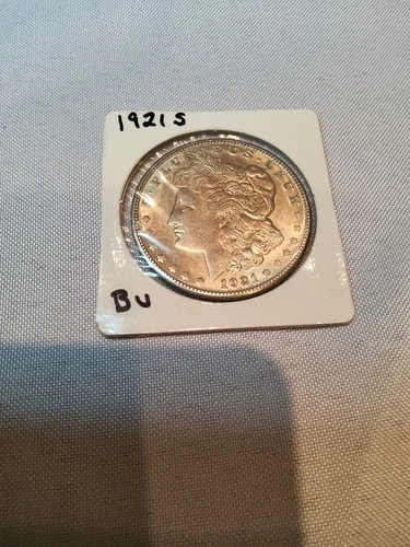 1921 S Morgan Silver Dollar AU About 90% Silver Great Details
