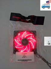 NUOVO Enermax 80mm x 25mm ROSSO LED 3-pin 12V PC Case Ventola di Raffreddamento + Viti