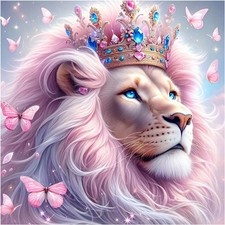 Lion Diamond Art Kits for Adults, 5D Diamond Painting Kits for Adults, DIY Roun