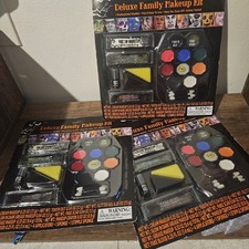 3 Pack Halloween Make-Up Kit with Face Paint, Fake Blood, Glitter. Easy On  Off
