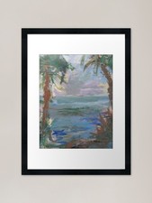 BIG BOAT ON HORIZON(C2013) Framed A Framed Wall Art Poster Canvas Print Picture