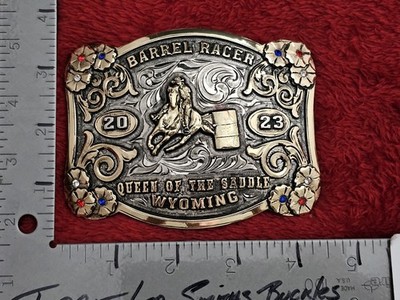 Rodeo Barrel Racer RARE 2023 Saddle Queen CHAMPION TROPHY BUCKLE Wyoming R37