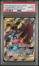 Carte Pokémon Amphinobi et Zoroark GX 201/214 PSA 10 Alliance Infaillible SL FRA