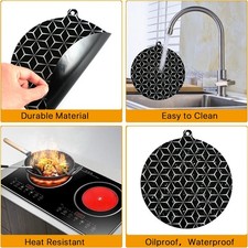 5 Pcs *Induction Hob Protectors Cover Mat Anti-Slip Silicone Heat Insulated