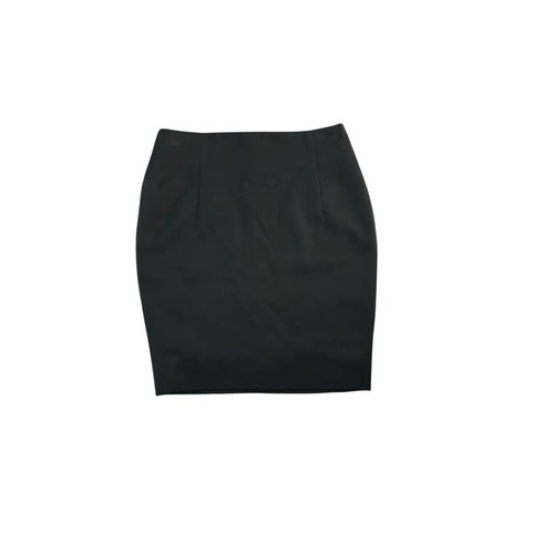 Black Pencil Mini Skirt with Pleated Front