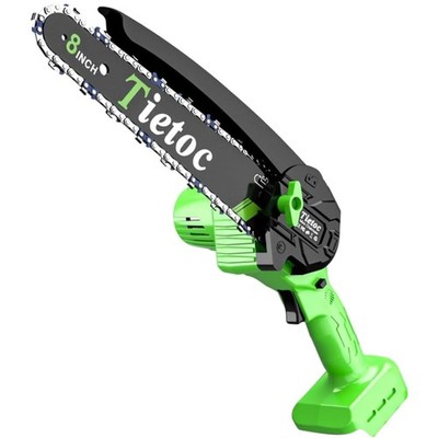 Green Mini Chainsaw Cordless 8'' Portable