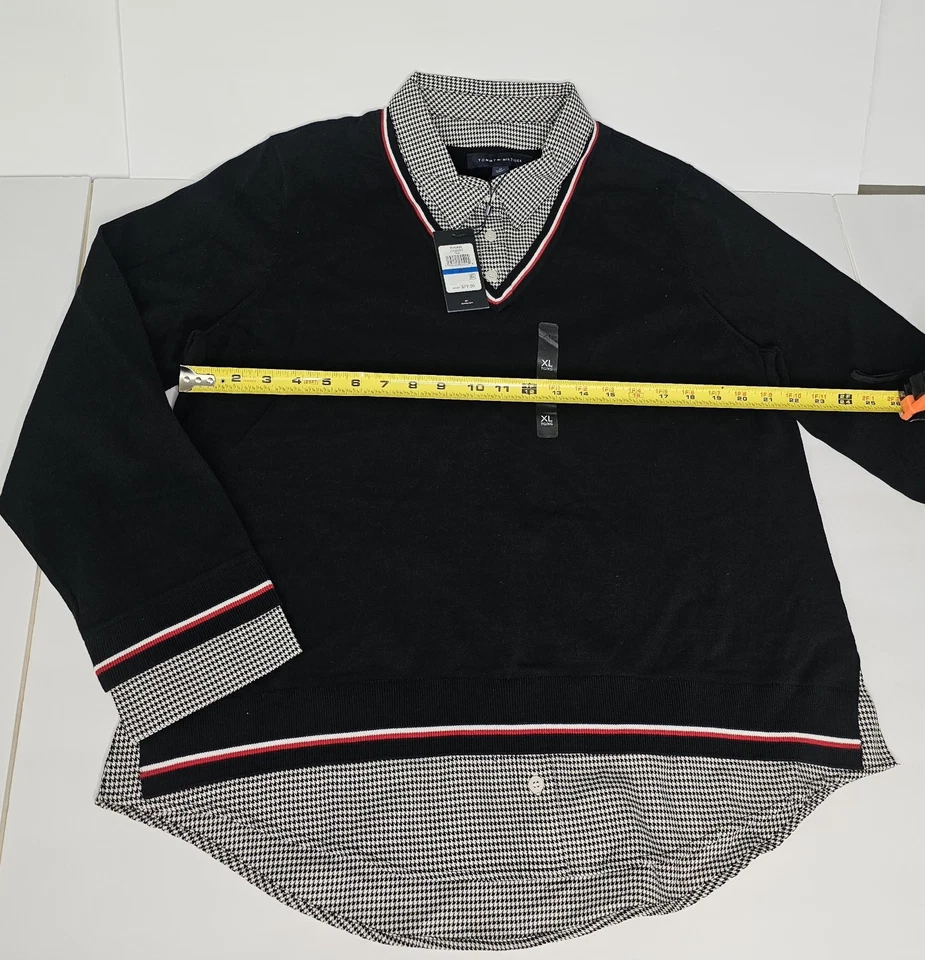 Camisa Suéter Tommy Hilfiger Nueva Con Etiquetas Manga Larga Azul Blanco XL Calidad Náutica Foto 4 de 4