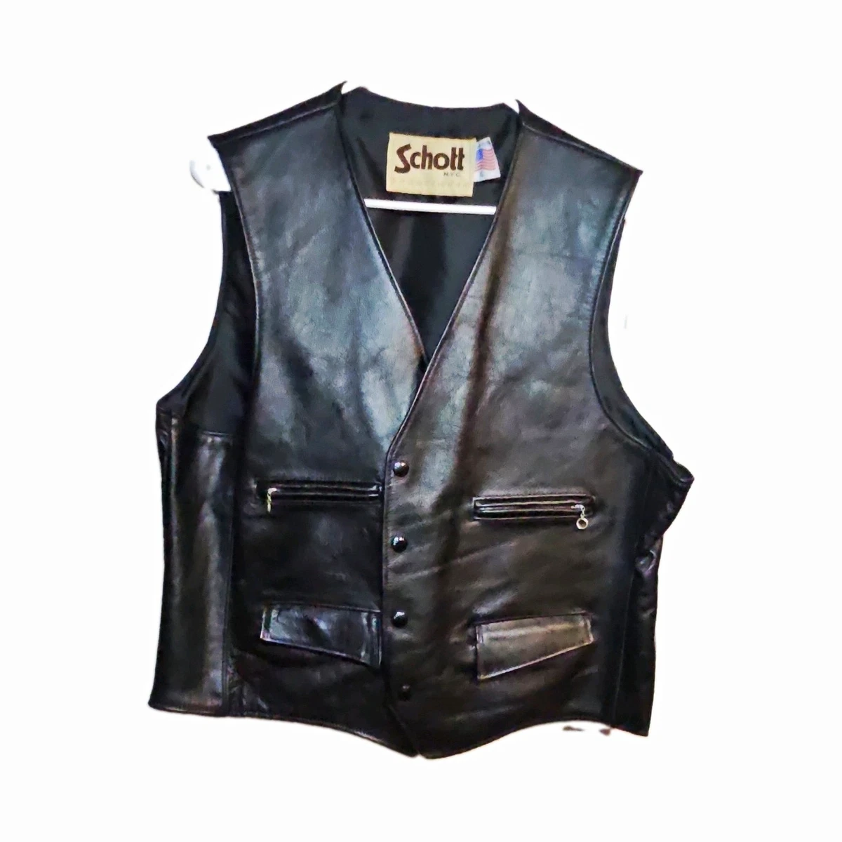SCHOTT Vest Coats, Jackets & Vests Leather Outer Shell for Men for