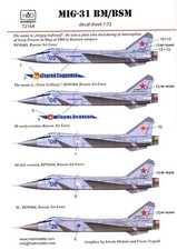 Hungarian Aero Decals 1/72 MIKOYAN MiG-31 BM/BSM FOXHOUND Russian Fighter