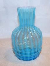 Fenton Blue Ribbed Optic Night Bedside Water Carafe