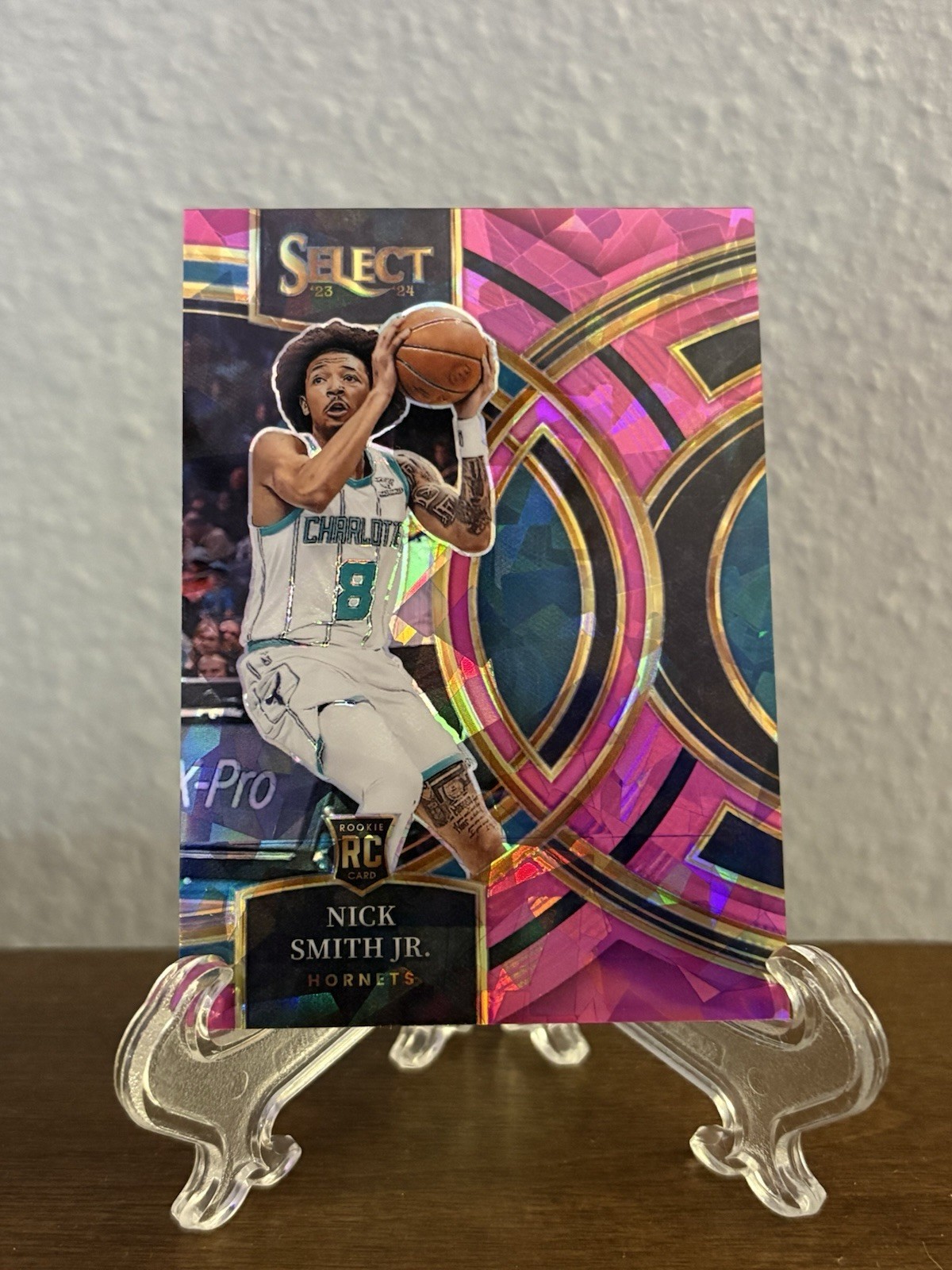 2023-24 Panini Select - Premier Level Nick Smith Jr. #119 Pink Cracked Ice /99