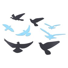 (Black)Wall Sticker Bir Mirror Decals For Removable 3D Living Room Bedroom