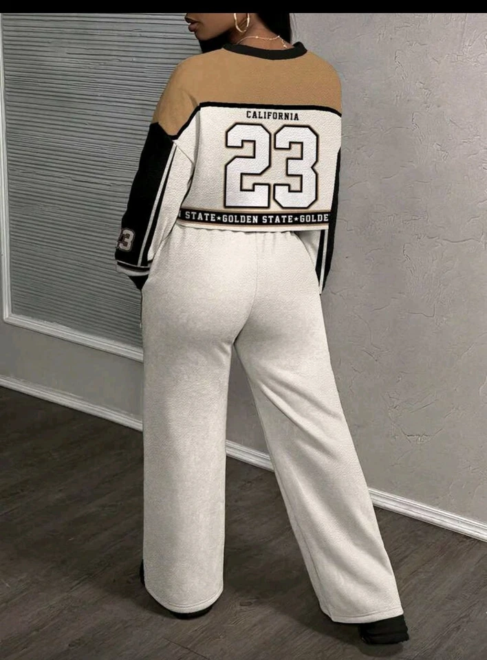 Черный, белый, красный женщин в полоску трек костюм новый толстовка и брюки комплект размер xl - Изображение 2 из 4