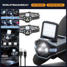 2-Pack Rechargeable Clip-On Hat Lights, 900LM Spot & COB Headlamps for Outdoor U