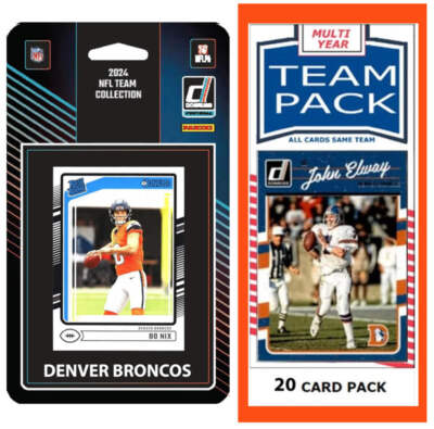 Denver Broncos 2025 2024 2023 Team Pack 20 Cards John Elway + 2024 Donruss Team