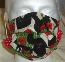 USA cotton Face mask cover, handmade/w Cow Poppy Fabric FAST SHIP
